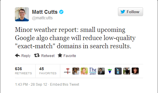 matt cutts tweet